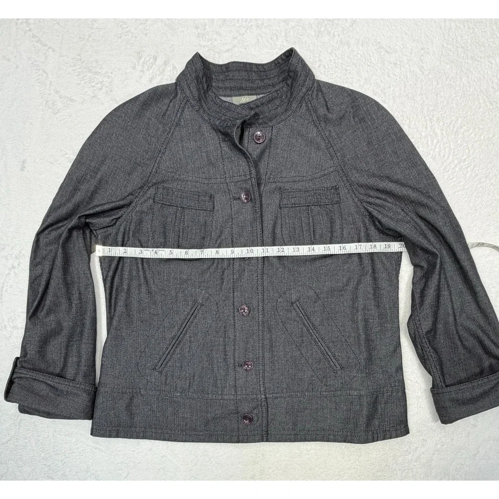 J Jill Jean Jacket Dark Denim Look Blazer Stretch Size Medium Comfy Workwear - Picture 4 of 8